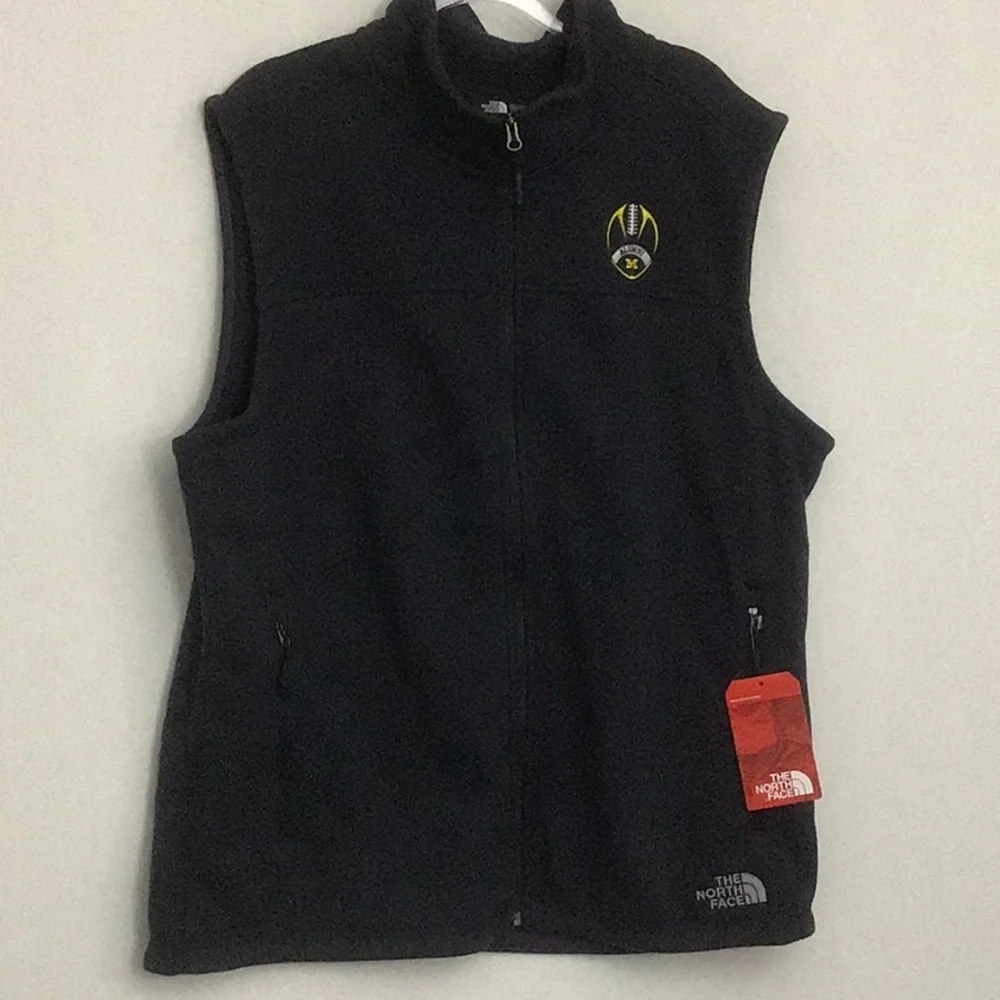 NWT The North Face Sweater Fleece Vest with Michigan Alumni Logo Size XL Navy